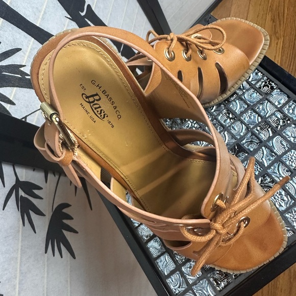 Bass Portia Block Heel Lace Up Sandals Size 7.5 - Picture 3 of 6